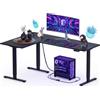 FLEXISPOT Scrivania in piedi a forma di L, 180 x 120 cm, angolo elettrico regolabile in altezza, postazione di lavoro per computer con 4 controlli di memoria, configurazione sinistra o destra, nero