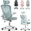 JUPPLIES Sedia da Ufficio Ergonomica Reclinabile con Braccioli e Poggiatesta Regolabili | Sedia da Scrivania con Supporto Lombare e Rete Traspirante | Poltrona da Ufficio