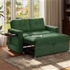 YOUDENOVA Divano letto 2 Posti, Poltrona letto Convertibile 3 in 1, Divano relax con schienale regolabile a 5 posizioni, Divano a 2 posti letto con tavolo e tasche laterali, Coste-Verde