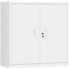 WOLTU Armadio per Archiviazione con Serratura, Armadio Multiuso | Ripiano Regolabile in Altezza, per Ufficio in Metallo, Bianco, 90x40x92 cm