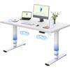 FLEXISPOT Scrivania Regolabile in Altezza con Doppio Motore e Porta USB, Piano Monoblocco da 25 mm, Gambe a 3 Sezioni, Portata 120 kg, 4 Memorie, Rilevamento Ostacoli, 140×80 cm