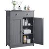 Yaheetech Armadietto Autoportante Legno Bagno Ripiano Regolabile | Mobile da Terra in Legno con Ripiano Regolabile, 2 Ante e Cassetto, Portaoggetti Ingresso,80x60x30cm,Grigio Scuro