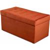 Velora Home&Living VELORA H&L Panca Contenitore 45 x 90 cm Arancione - Pouf in Velluto con Seduta Imbottita, Struttura Solida, Portata fino a 300 kg, Panca per Ingresso Camera da Letto e Soggiorno