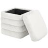 WOLTU Pouf Contenitore Pieghevole, Poggiapiedi Divano, in Tessuto Teddy e MDF, per Ingresso, Soggiorno, Camera da Letto, 37,5x37,5x38 cm, Bianco