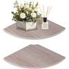 JJL Mensola Angolare da Parete, Montaggio a Parete con Foro per Filo, 30 cm, Set di 2 Mensole Angolari ad Settore, per la Decorazione Angolare della Camera da Letto, Grigio