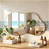 Clevich Specchio asimmetrico 66 x 116 cm, Specchio da Parete Decorativo Con Cornice InAlluminio, sottile design moderno, per Soggiorno, Ingresso, Camera da Letto, Corridoio Specchio da Appendere