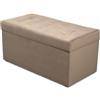 Velora Home&Living VELORA H&L Panca Contenitore 45 x 90 cm Beige - Pouf in Velluto con Seduta Imbottita, Struttura Solida, Portata fino a 300 kg, Panca per Ingresso Camera da Letto e Soggiorno