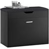 SoBuy Scarpiera pieghevole con cuscino 60x30x50cm per ingresso | Portascarpe regolabile in truciolare con cuscino in similpelle, pieghevole e salvaspazio, carico 120kg, nero FSR95-SCH