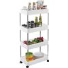 MAGIC SELECT Carrello Portaoggetti da Cucina, Carrello Portaoggetti con Rotelle, Bagno, Facile da Spostare, Ganci Rimovibili, Divisibile, Riporre gli Oggetti Per Cucina o Ufficio. (4 livelli / 86 x 40 x 20 cm)