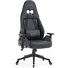 ErgoOtto Sedia Gaming Platform Colore Nero, Sedia Scrivania Gaming con Supporto Lombare, Cuscino e Seduta comoda, Poltrona Ufficio Ergonomica con Schienale Reclinabile e Bloccabile