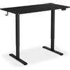 tectake® Scrivania Elettrica Regolabile in Altezza, Struttura a 2 Livelli | 120 x 60 cm x 71 - 116 cm, Funzione Memoria, Sistema Anticollisione, Pannello LCD, Piedini Regolabili, Cavo 200 cm, Nero