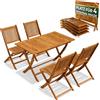 Casaria® Set di Mobili da Giardino 5 Pezzi Modello 2026 Legno Acacia FSC® | Pieghevole, NOVITÀ: Tavolo Extra Stabile con Rinforzo, Giardino, Balcone, Esterno