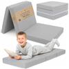 Totsy Baby Materassino Pieghevole 65x195 cm per Bambini e Ospiti - Materasso da Terra in tre parti con rivestimento sfoderabile lavabile a 30 gradi - Futon in schiuma Grigio Chiaro