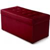 Velora Home&Living VELORA H&L Panca Contenitore 45 x 90 cm Bordeaux - Pouf in Velluto con Seduta Imbottita, Struttura Solida, Portata fino a 300 kg, Panca per Ingresso Camera da Letto e Soggiorno