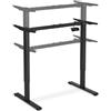 tectake® Telaio per Scrivania Regolabile in Altezza, Elettrica, 2 Livelli | per Piani da Tavolo 100x50 a 160x70 cm, Funzione Memoria, Display LCD, Ergonomia, Max 70 kg, Ufficio o Home Office, Nero
