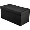 Velora Home&Living VELORA H&L Panca Contenitore 45 x 90 cm Antracite - Pouf in Velluto con Seduta Imbottita, Struttura Solida, Portata fino a 300 kg, Panca per Ingresso Camera da Letto e Soggiorno