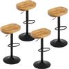 WOLTU Sgabelli Cucina Set 4, Regolabile, Legno Massiccio, Legno Scuro | Sgabello Bar a Sella, Altezza Regolabile 60-81cm, Girevoli a 360°, con Poggiapiedi, per Colazione, penisola cucina