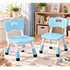 MAMIZO 2PCS Sedia Bambini Plastica, Sedie per Bambini Regolabile in Altezza, Sediolina Portata 100kg, Sgabello da 2 Anni, Sedia da Scrivania per Bambini per la Cameretta, Scuola, Asilo Nido, Blu