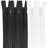 MARARDI [Pack 5 Cerniere [Bianco e Nero] Nylon [45 cm] Chiusure Lampo per Cucito e Artigianato per Stoffa Vestiti Borse per Cucire a Macchina Patchwork Tessuto di Cotone con Chiusura in Metallo