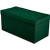 Velora Home&Living VELORA H&L Panca Contenitore 45 x 90 cm Verde scuro - Pouf in Velluto con Seduta Imbottita, Struttura Solida, Portata fino a 300 kg, Panca per Ingresso Camera da Letto e Soggiorno