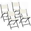 Baroni Home Set 4 Sedie da Esterno Pieghevoli, Seduta da Giardino Richiudibili con Tessuto Impermeabile e Traspirante, Sedie Salvaspazio per Balcone, Terrazzo e Campeggio, 45x45x80 cm (Beige)