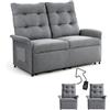 SOSINYA Set di 2 Poltrone Relax Elettriche Reclinabili, Divano Relax 2 Posti, Schienale e Poggiapiedi Regolabili, per Soggiorno, Salotto, Camera e Home Cinema