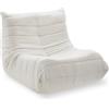 tectake® Poltrona Sacco Pouf Relax, in Velluto a Coste, 95 x 100 x 75 cm | Boneless, Schiuma Premium ad Alta Densità, No Montaggio, Antiscivolo, Mantiene la Forma, Resistente nel Tempo, Bouclé Crema