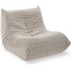 tectake® Poltrona Sacco Pouf Relax, in Velluto a Coste, 95 x 100 x 75 cm | Boneless, Schiuma Premium ad Alta Densità, No Montaggio, Antiscivolo, Mantiene la Forma, Resistente nel Tempo, Velluto Beige