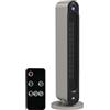 HOMCOM Stufa Elettrica Basso Consumo PTC con Timer Ø25x73.5 cm Argento Nero | Oscillante, 3 Modalità Di Riscaldamento, Termoventilatore con Temperatura Regolabile, Telecomando, in ABS
