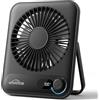 WHATOOK Mini ventilatore da tavolo silenzioso:100 velocità e batteria da 2000 mAh, piccolo ricaricabile ventilatore USB con display a LED, ventilatore portatile pieghevole per ufficio, casa(Nero)