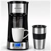 Aigostar Macchina Caffè Americano Programmabile 24H con Tazza Termica 420ml | Filtro riutilizzabile, schermo LCD, autopulizia, caffè da asporto, ideale per viaggio, pendolarismo, ufficio e casa, 700W