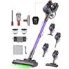 LUNOZERIS Aspirapolvere Senza Fili 480W|45kPa|50Min, per Peli Animali/Tappeti/Parquet | Verticale Scopa Elettrica Senza Fili Spazzola Anti-Groviglio, 1.6L Aspirapolvere Senza Filo con Display LED/Ricarica a Parete