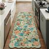 HUGEAR Verde Tappeto Corridoio 60x240cm Moderno | Pelo Corto,Antiscivolo,Scendiletto,Lungo,Motivo Floreale,Lavabile in Lavatrice