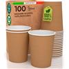 Baciato Caffè 100 Bicchieri Avana in Carta Usa e Getta per Acqua Caffè Bevande Fredde e Calde da 200ml Made in Italy di Colore Avana Biodegradabili Compostabili Ecologici Eco Friendly - 100% Carta