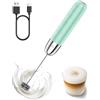 Maestri House Montalatte ricaricabile, portatile, elettrico, in acciaio inox, impermeabile, staccabile, frusta per bevande, mini frullatore per matcha, latte, cappuccino (Blu Pallido e argento)