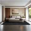 tectake® Tappeto Salotto, Tappeto Pelo Corto, Tappeti Salotto Design Elegante, Tappetino morbido, Lavabile in Lavatrice, Ideale per Sala da Pranzo, Camera, Studio, Soggiorno - Nero - 200 x 290 cm