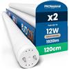Eurocali 2x Tubi LED 120cm G13 T8 12W Professionale Super Efficienza Garanzia 5 Anni 1920 lumen - Luce Bianco Naturale 4000K - Fascio Luminoso 160° - Sostituzione Neon