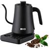RHD Bollitore a Collo di Cigno 1,0 L, 1000W Acciaio Inox 304, Touch-Control | Display Digitale, Termostato 40-100°C, Base Girevole 360°, Spegnimento Automatico, BPA-Free, per Caffè Filtro e Tè, Casa