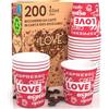 Eurocali 200 Bicchierini in Carta Natalizi per caffè 65ml LoveRedCUP Bicchieri Natale Ecologici Biodegradabili Monouso Piccoli Asporto Bevande Calde