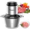 NWOUIIAY Tritatutto da Cucina Elettrico 2L 300W con 2 Velocità con 4 Lame | Robot da Cucina Ciotola in Acciaio Inox | Facile da pulire | Tritatutto Elettrico per Carne, Verdura e Frutta