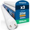 Eurocali 3x Tubi LED 150cm G13 T8 20W 2100 lumen - Luce Bianco Caldo 3000K - Fascio Luminoso 160° - Sostituzione Neon