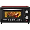 WOLTU Fornetto Elettrico 10L, Forno per Pizza con Teglia, Griglia e Pinza | Temperatura tra 100-230℃, Timer 0-60 min, 800W, Rosso+nero
