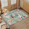 HUGEAR Tappeto Ingresso Interno 60x90cm Verde Moderno | Pelo Corto,Antiscivolo,Interno,Piccolo,Motivo Floreale,Lavabile in Lavatrice