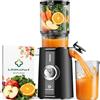 LINKchef Estrattore di Succo a Freddo, Facile da Pulire, 1.2L 200w Nero | Apertura da 115 mm per frutta intera, estrazione a freddo, facile da pulire, ricettario incluso, senza BPA