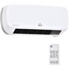 HOMCOM Stufa Elettrica Basso Consumo da Parete 45x18.6x11.5cm Bianco | PTC Termoventilatore con Telecomando, Temperatura Regolabile, Timer 12 Ore, Potenza 1000W/2000W