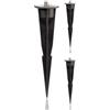 ledscom.de Set di 3 picchetti da giardino per lampade da esterno, neri, 17 cm, ⌀ 45 mm