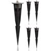 ledscom.de Set di 5 picchetti da giardino per lampade da esterno, neri, 17 cm, ⌀ 45 mm