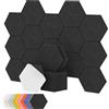 TONOR 18 Pezzi Pannelli Fonoassorbenti Adesivi, 30 X 26 X 1cm Pannelli Acustici Ad Alta Densità, Pannello Fonoassorbente Esagonale, Insonorizzazione Stanza Per Studio, Camera Da Letto, Nero