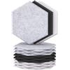 TONOR Set di 12 Pannelli Acustici Murali Autoadesivi, 30x26x1cm Pannello a muro 3D Acustico ad Alta Densità, Schiuma Acustica Esagonale Isolante, 6 Pack Nero e 6 Pack Bianco e 6 Pack Grigio Chiaro