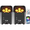 PUZILOZA 2pcs 108W batteria ricaricabile led par RGBWA+UV luce nera fari per illuminazione palco con Telecomando DMX/APP/IR/ 2,4 GHz festa per DJ KTV bar banda matrimonio